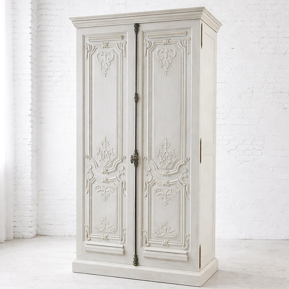 フランスアンティーク調クローゼット ワードローブ 洋服タンス グレモン錠 店舗什器 オーダーメイド家具