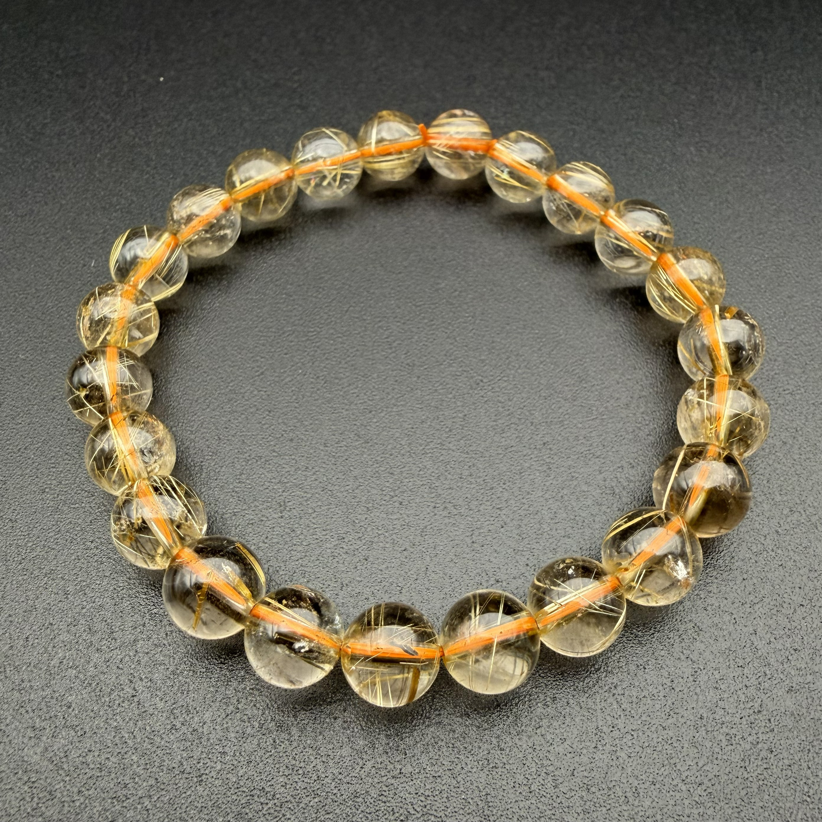 ゴールドルチルクォーツ（金針水晶）のブレスレット