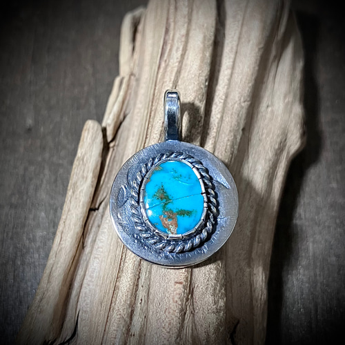 ロイストン ターコイズ ヴィンテージコイン シルバー ネックレス