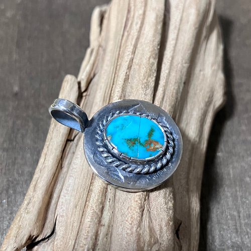 ロイストン ターコイズ ヴィンテージコイン シルバー ネックレス