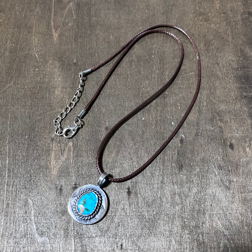 ロイストン ターコイズ ヴィンテージコイン シルバー ネックレス
