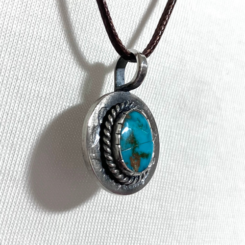 ロイストン ターコイズ ヴィンテージコイン シルバー ネックレス