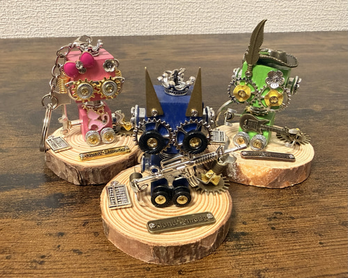 スチームパンク風 ハンドメイド ロボットオブジェ （置き物