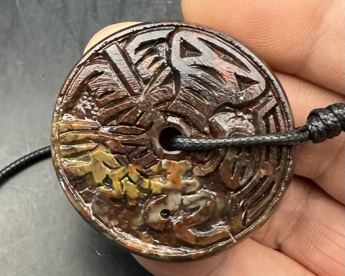 2026.1.16no.2福寿海無量霊石大玉璧　新潟産上質珪化木 2026.1.16no.2福寿海無量霊石大玉璧 新潟産上質珪化木 ネックレス