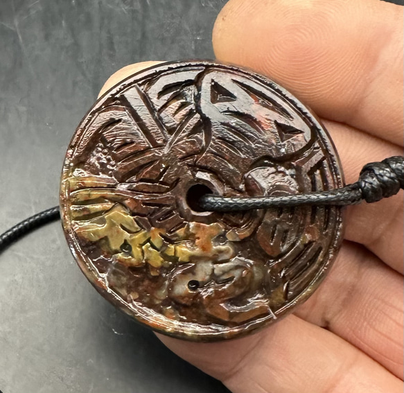 2026.1.16no.2福寿海無量霊石大玉璧　新潟産上質珪化木 2026.1.16no.2福寿海無量霊石大玉璧 新潟産上質珪化木 ネックレス