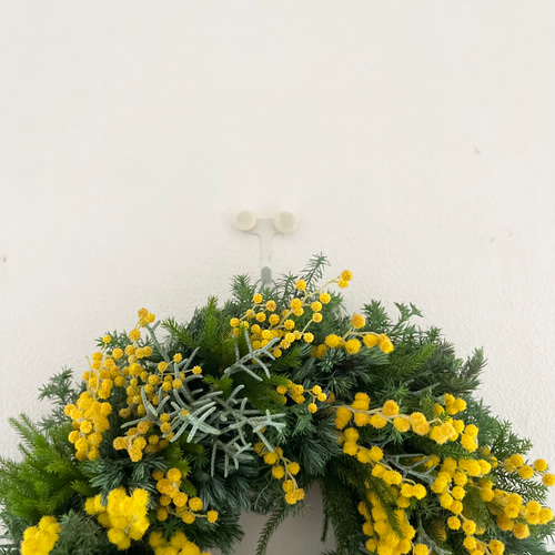 早春リース♪ ~ミモザ.ミランドールとタチカズラ リース 音の庭 ~dried