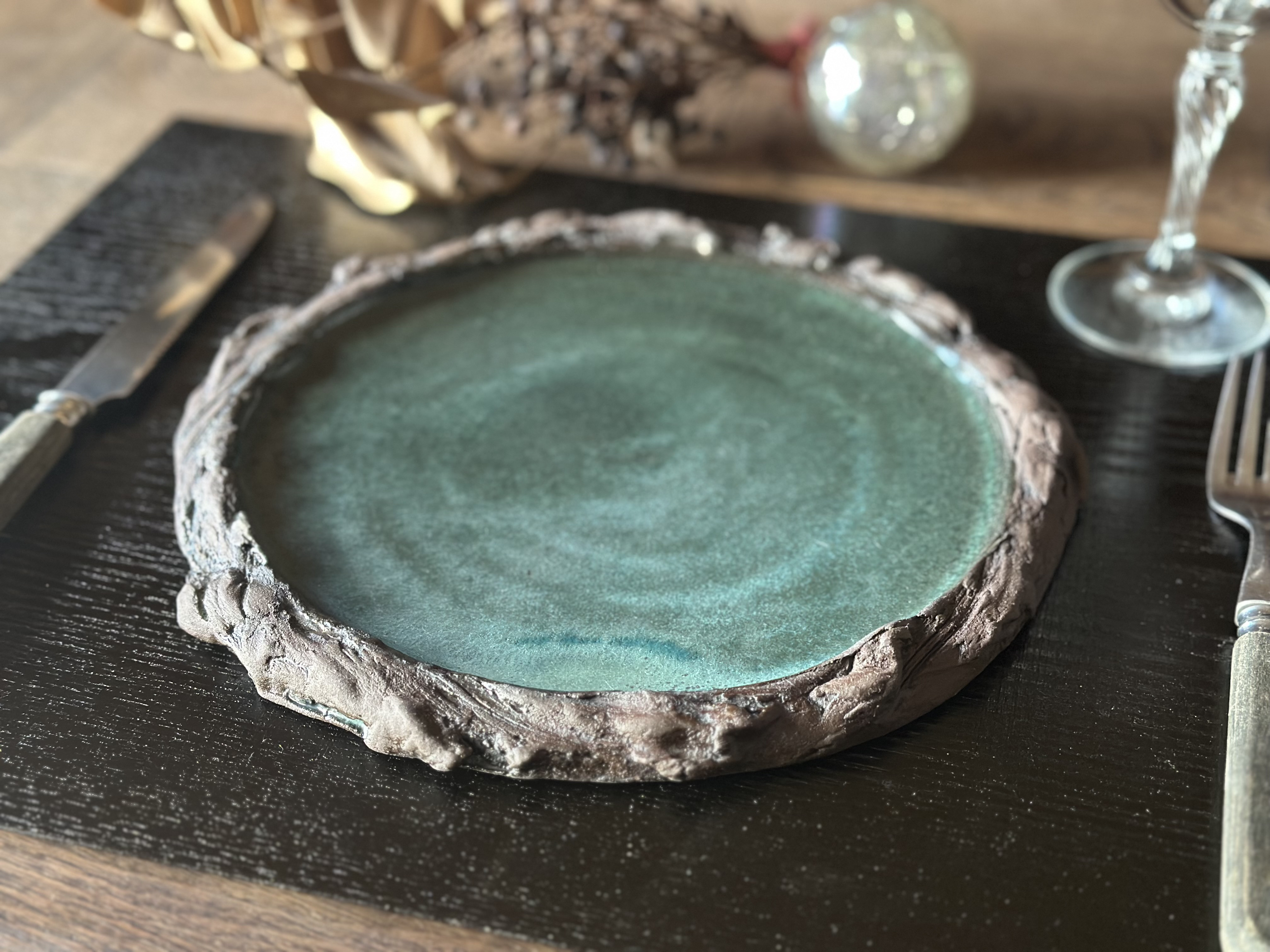 クリスマスリースのような平皿　ケーキ皿　ワンプレート