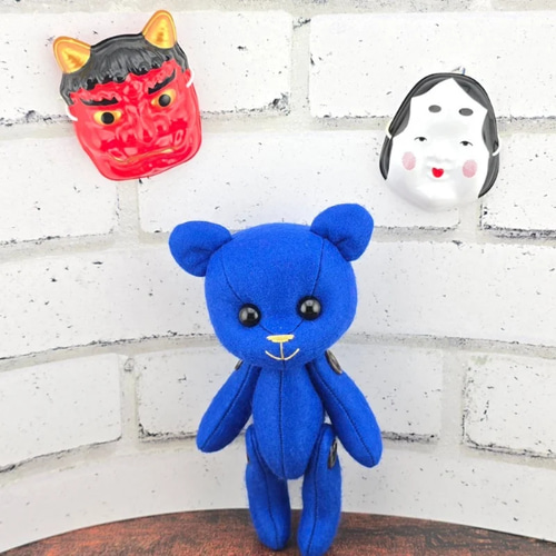 マグネットで変身！】節分の鬼くまちゃんぬいぐるみ（青鬼）／豆まき