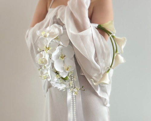 ホワイト バレリーナブーケ ⌇﻿ アーティフィシャルフラワー ブーケ