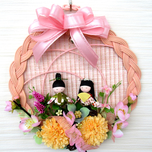 『匿名配送』雛飾りリース① ひな人形リース飾り 中26-1 ひな人形・雛飾り kisetukazari2 通販
