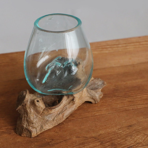 1点制作 anvaiセレクト 流木 BALIガラス オブジェ 花瓶 テラリウム