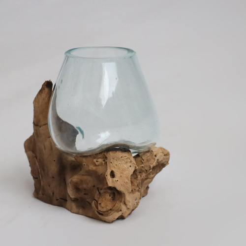 1点制作 anvaiセレクト 流木 BALIガラス オブジェ 花瓶 テラリウム