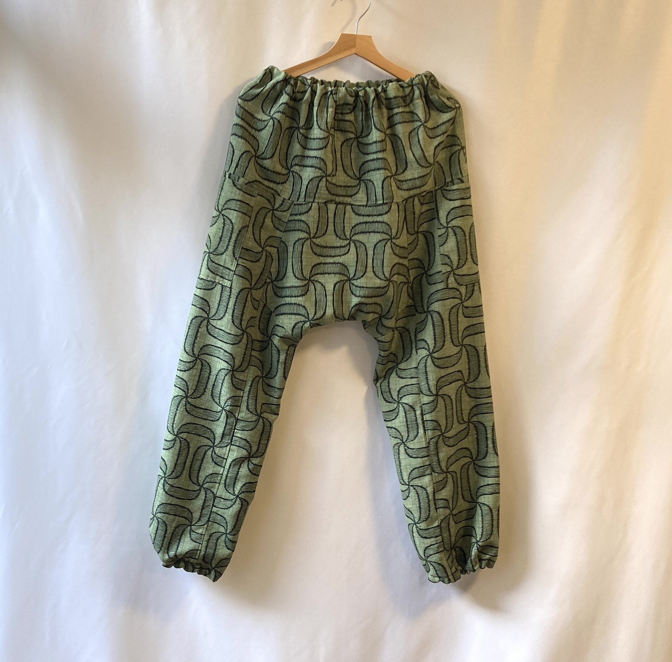 モンペ暖パンツ　着物リメイク　フリース裏地付き