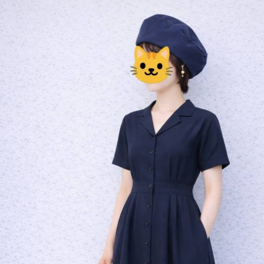 紺色コットンベレー帽　ネイビー   チャームが付けられる　帽子    春夏秋冬　S.M.L.LL　プレゼント　フォーマル