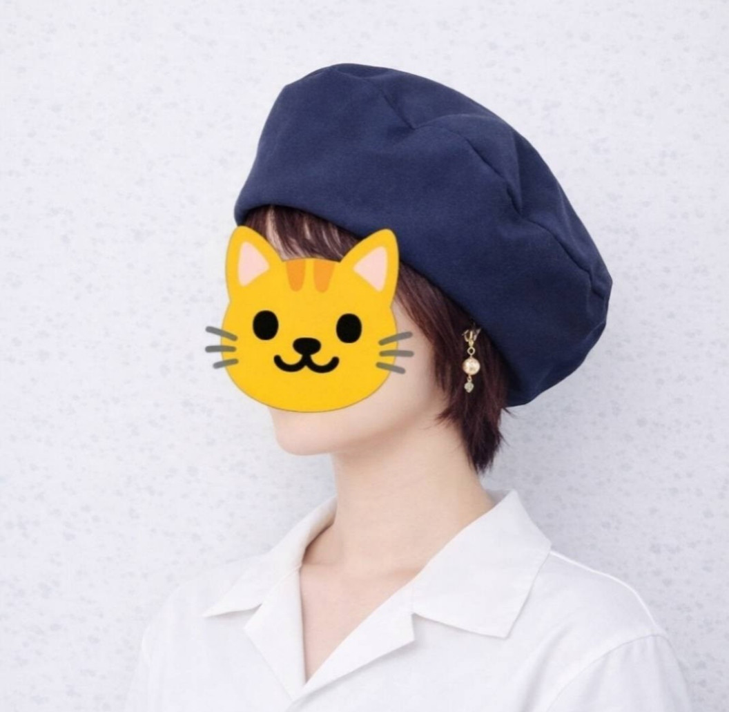 紺色コットンベレー帽　ネイビー   チャームが付けられる　帽子    春夏秋冬　S.M.L.LL　プレゼント　フォーマル