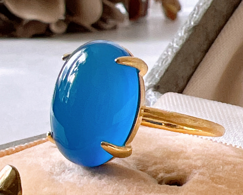 ブルーカルセドニー　くりぬき　リング ブルーカルセドニーくりぬきリング