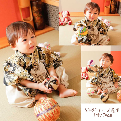 専用 ハンドメイド ベビー袴 お食い初め 男の子女の子 七五三 結婚式 お誕生日 鶴牡丹 ハンドメイド ベビー袴 お食い初め お宮参り 七五三 お正月