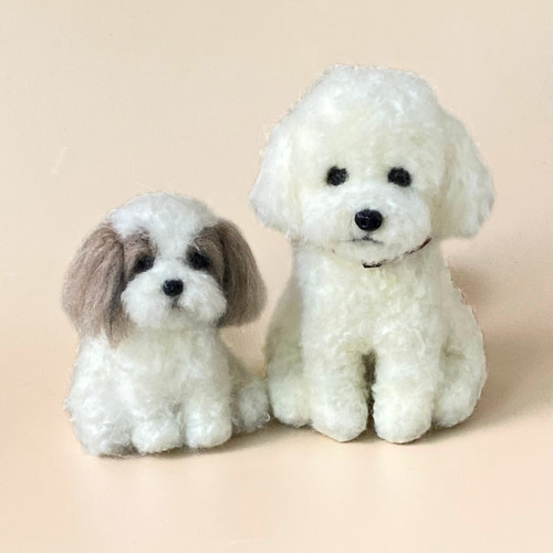 羊毛フェルトシー・ズー犬・わんちゃん・ぬいぐるみ・ SORA'S いつでもいっしょ♪ ふわふわ羊毛フェルトのシーズー 【受注制作