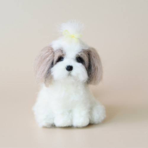 いつでもいっしょ♪ ふわふわ羊毛フェルトのシーズー ギフト 犬の
