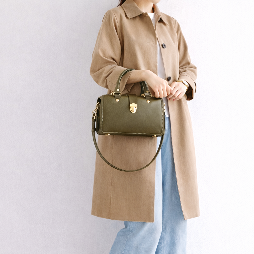 ★2個限りキャンペーン中！★新作 本革手作りの二本手ファスナーボストンミニバッグバッグ