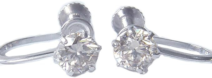 プラチナ ダイヤモンドイヤリング・一粒スタッドダイヤ合計0.60カラット Pt900 B334