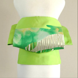 セール＊可憐な華紋 振袖用祝い帯 作り帯付け帯 胴巻き〜90cm シルク