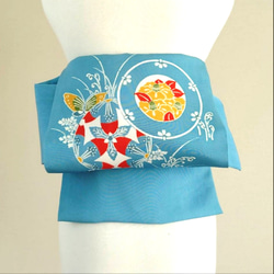 セール＊可憐な華紋 振袖用祝い帯 作り帯付け帯 胴巻き〜90cm シルク