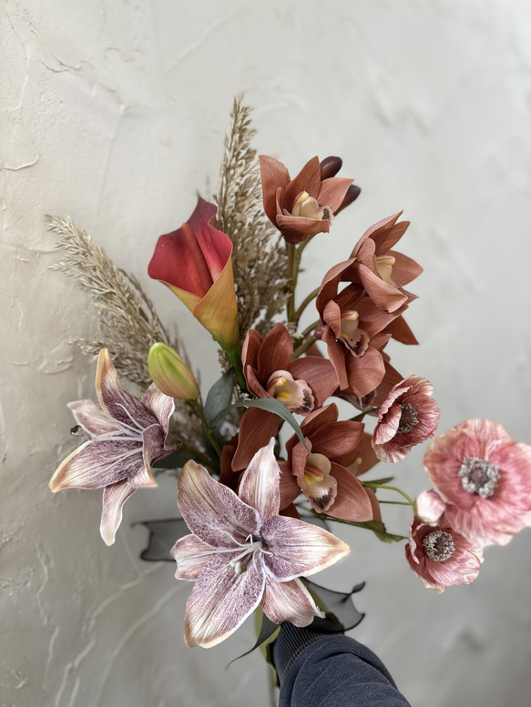 花屋が作る、アーティシャルフラワーブーケ アートフラワー 小さな花屋