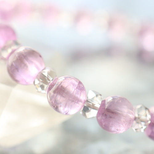 ☆スーパープレミアムブレス☆…☆宝石品質：クンツァイト：8ミリ