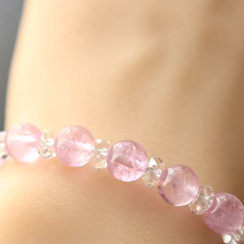 ☆スーパープレミアムブレス☆…☆宝石品質：クンツァイト：8ミリ