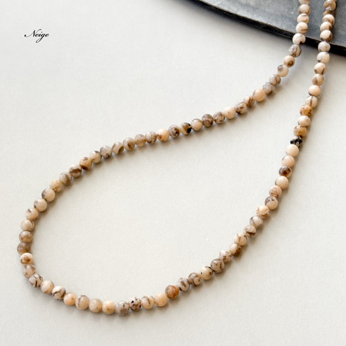 グラフィックグラナイト ラウンド4mm 30粒 天然石パーツ 天然石 Neige