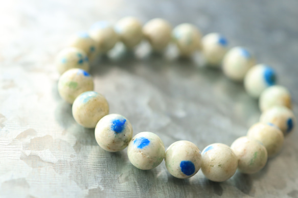 ☆プレミアムブレス☆…☆ヒマラヤ産・K2アズライト：9.5ミリ