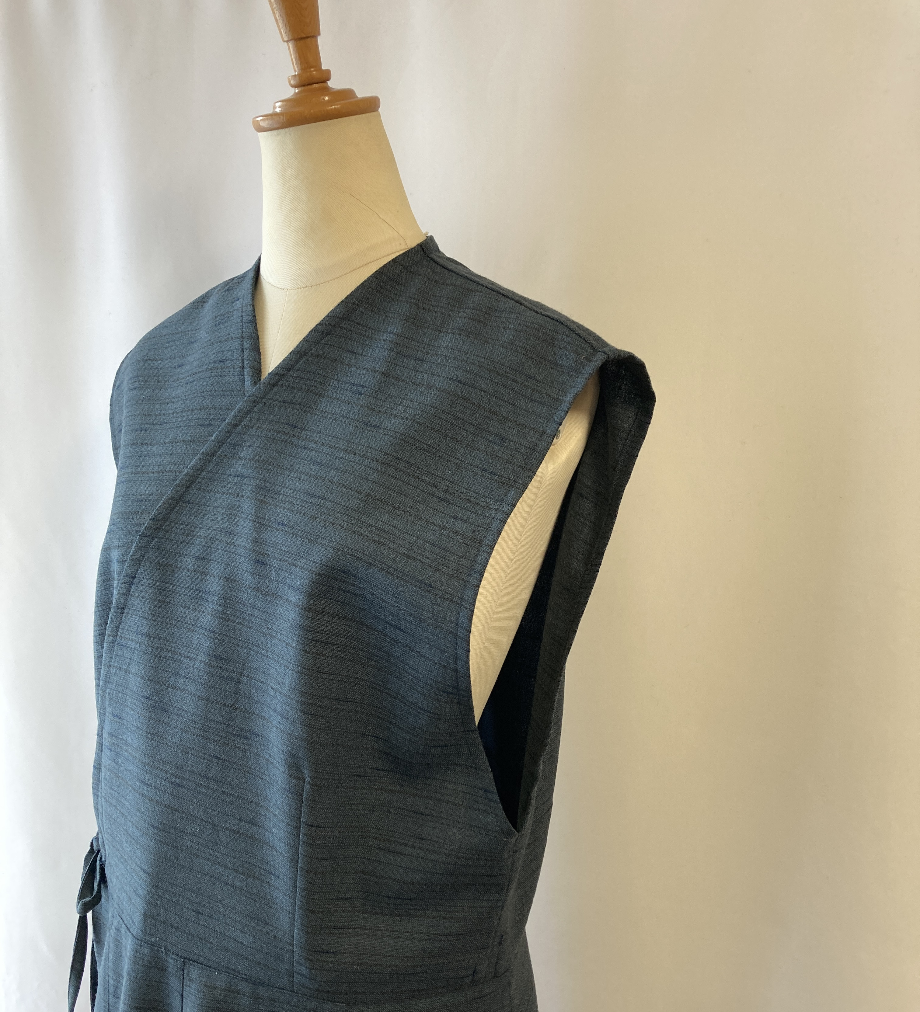 着物リメイク　カシュクールワンピース　ウール