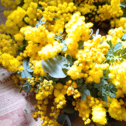 (送料無料)ミモザリース大きいsize30㎝ 4枚目の画像