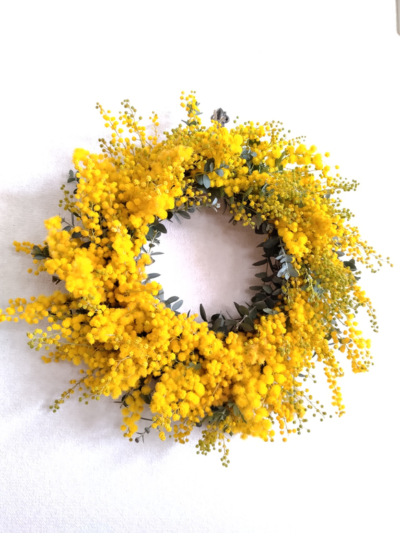 (送料無料)ミモザリース大きいsize30㎝ 5枚目の画像