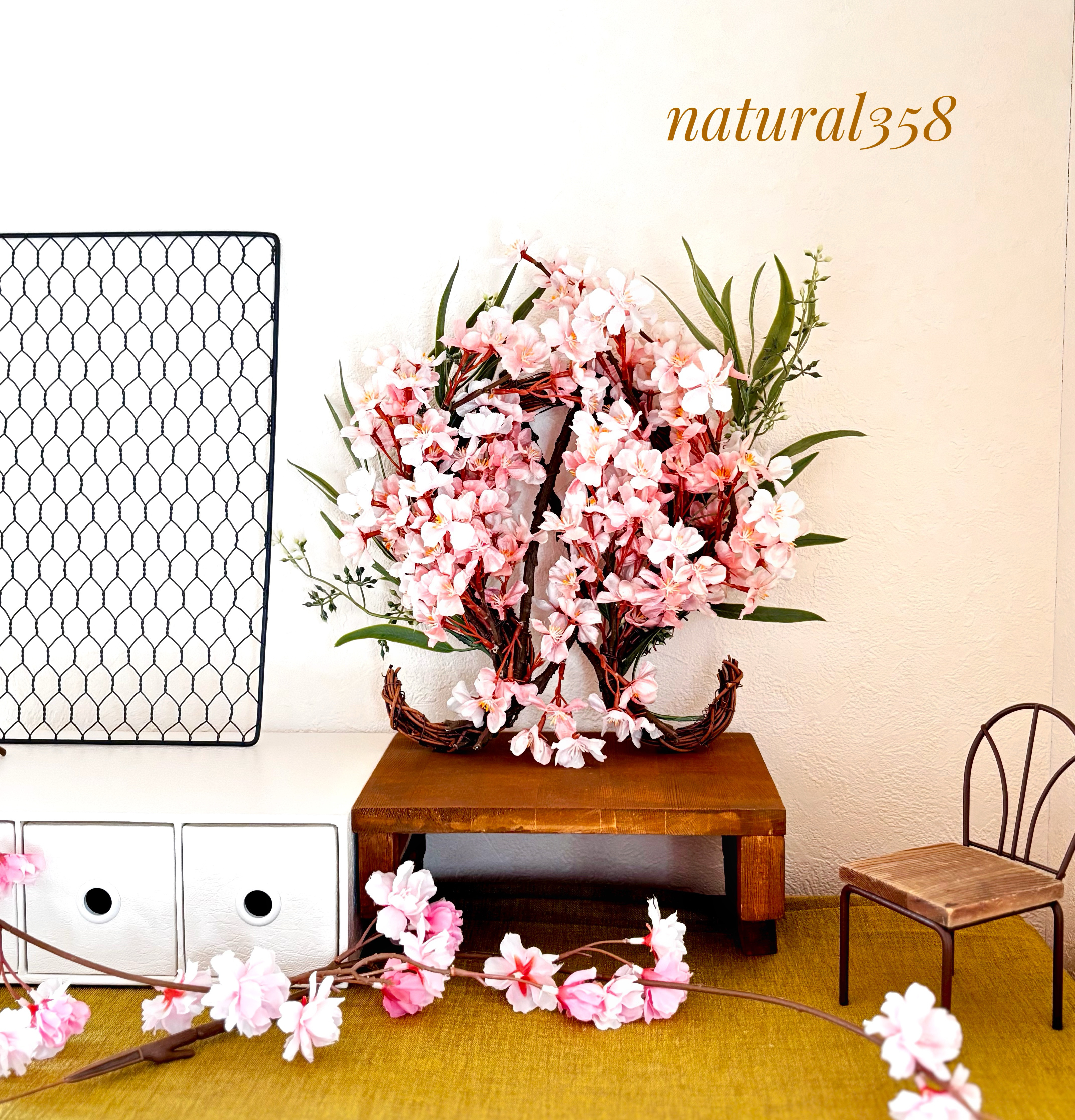 桜満開 アーティフィシャルフラワーリース お祝いギフト インテリア