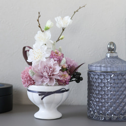 大人可愛い ミニ門松：ニュアンス ピンク くすみ お正月 迎春