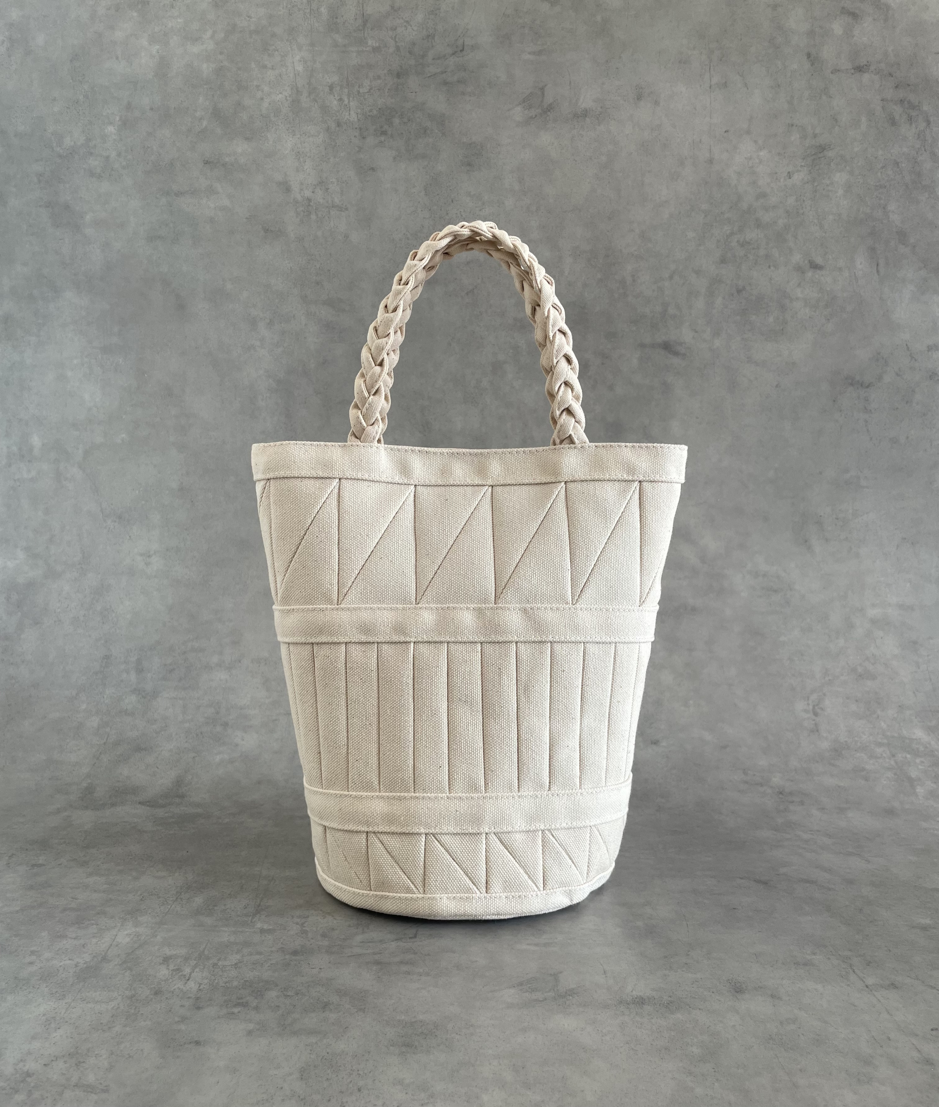 [受注制作］帆布のパッチワークバッグ　生成り