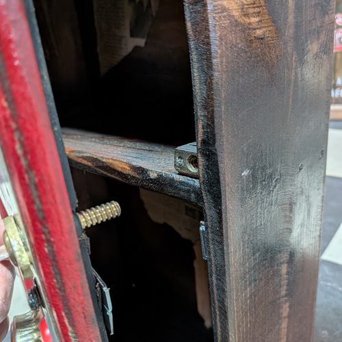 オールドアメリカン ミラーキャビネット ウォールシェルフ 鍵付き