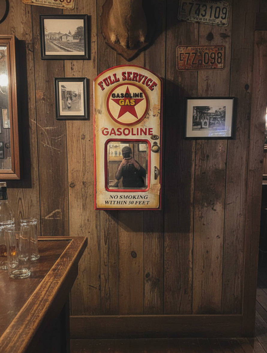 オールドアメリカン ミラーキャビネット  ウォールシェルフ 鍵付き  壁掛け鏡  #TEXACO  #パブミラー 13,140円