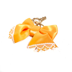 推し活におすすめ】リボンのバッグチャーム オレンジ rb-61 バッグ