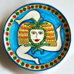 絵皿 26cm GEO038 マヨリカ焼き イタリア陶器 シチリア 大皿 CERAMICHE