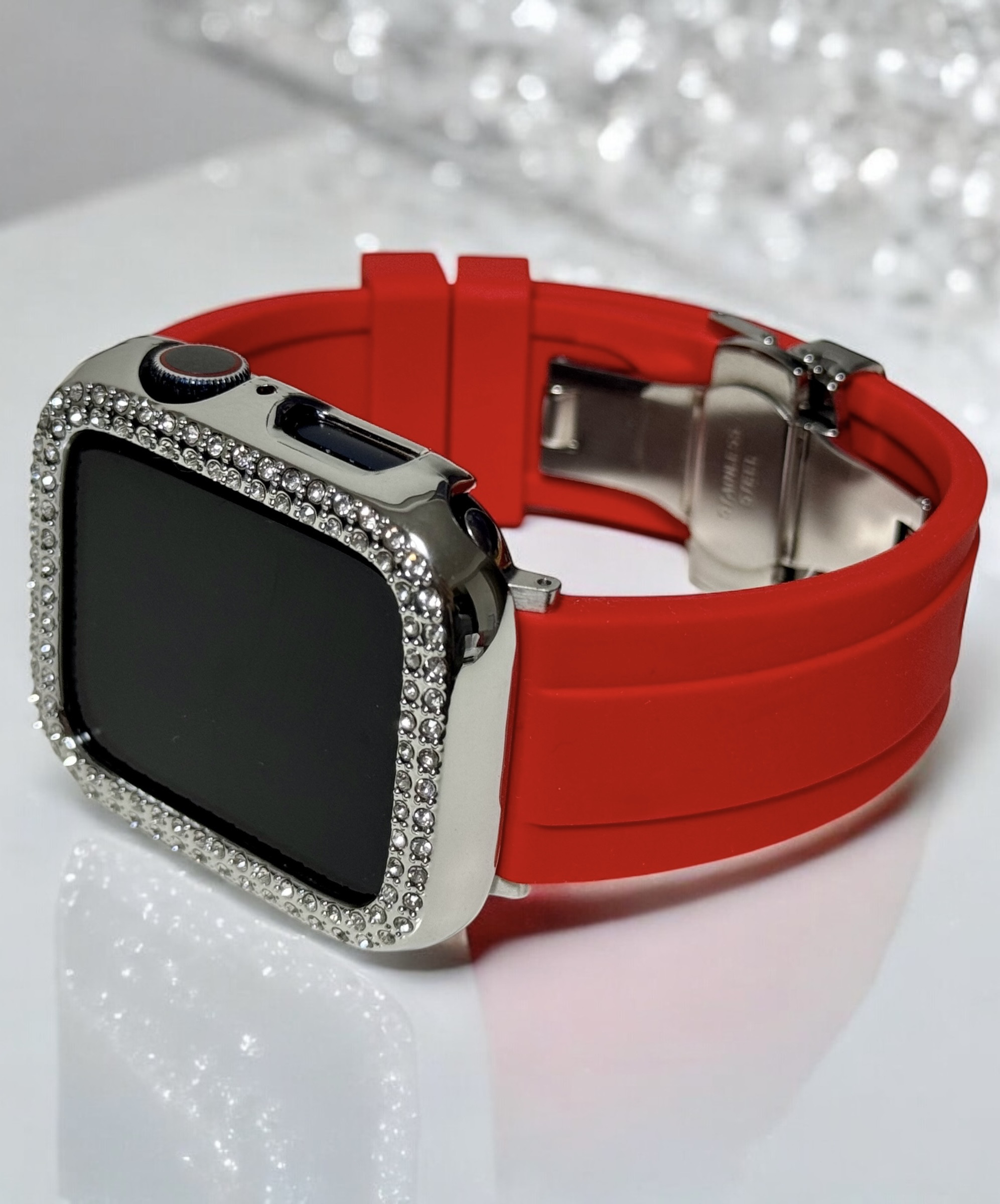 rs★アップルウォッチバンド　ラバーベルト　AppleWatchカバー