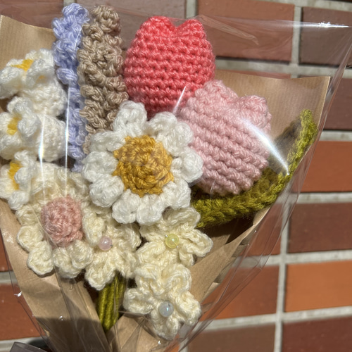 即購入可】編み物 枯れない花束 毛糸のお花 その他置物 amu【複数購入