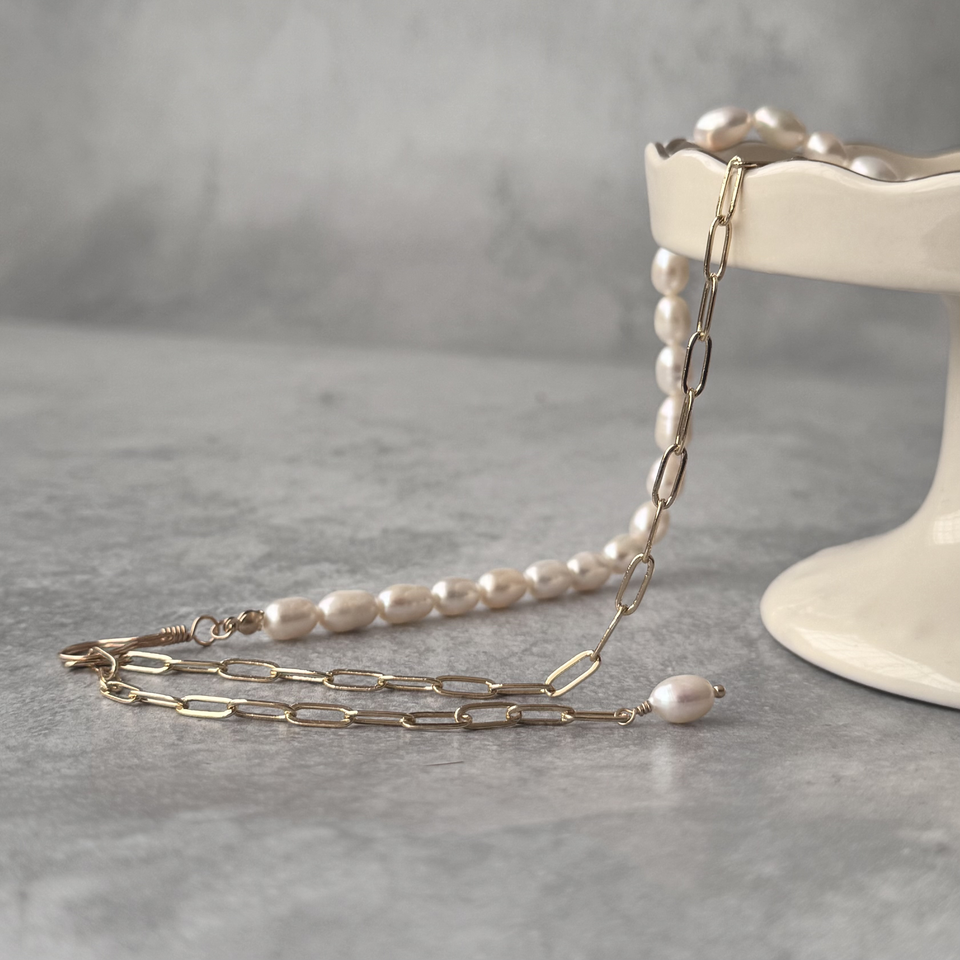 淡水パールX 平長14kgfチェーンネックレス