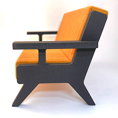 ふたり用ソファ「太コーデュロイくすみオレンジ」 オビツ11