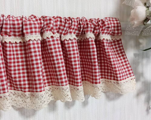 ちか様特注品♥幸せのカフェカーテン♡3段フリル丈30cm×横150×2枚リピ感謝 6ec523932cdf195b3664a29053862e