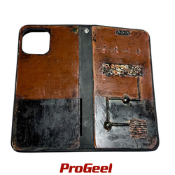 スチームパンクスペースギアBBさび塗装強化プレート手帳型ハンドメイドスマホケース スチームパンクスペースギアBBさび塗装強化プレート手帳型ハンドメイド