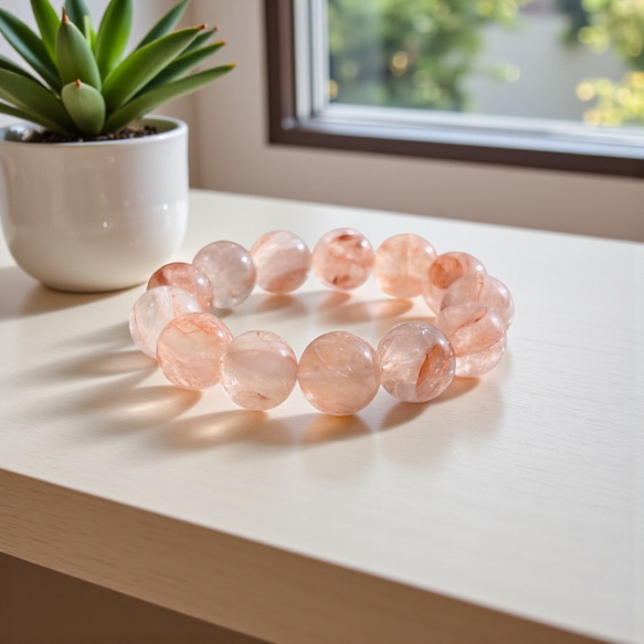 大玉15ミリ✨レインボー✨マニカランヒマラヤ水晶 大玉15ミリ✨レインボー✨マニカランヒマラヤ水晶 ブレスレット Himal