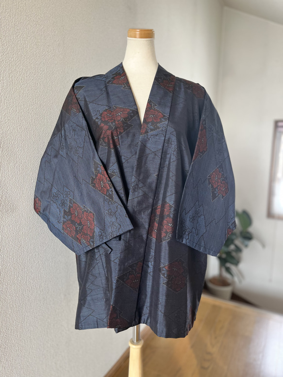 着物リメイク 正絹 作務衣♡セットアップ 浴衣着物で作務衣 上下 セットアップ おうち時間 作業着 お家着 着物